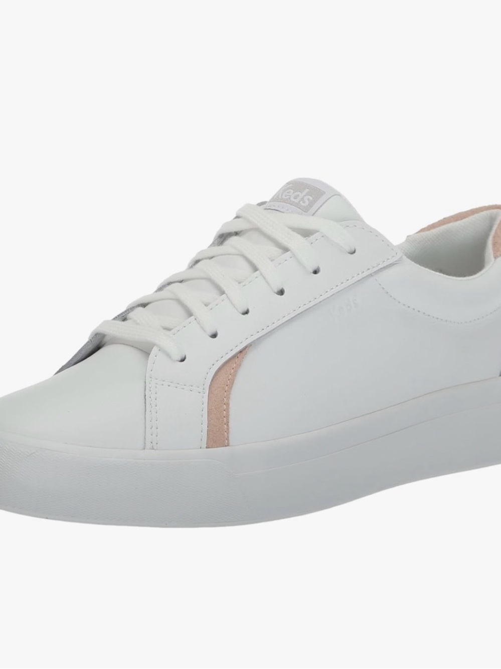 Keds Pursuit Lace Up Sneaker with Soft Pink Trim NIB